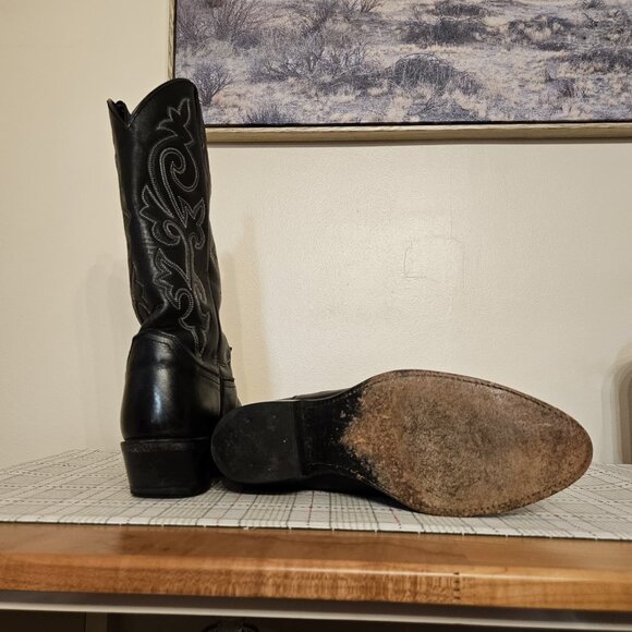 Justin Black London Calf Western Cowboy Boots Men\'s Size 9.5 D Model 1409 main image 7
